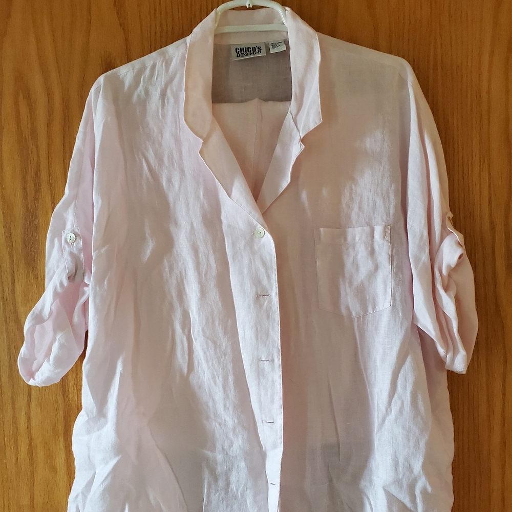 Light pink linen outfit